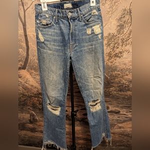 MOTHER insider crop step fray jeans size 27